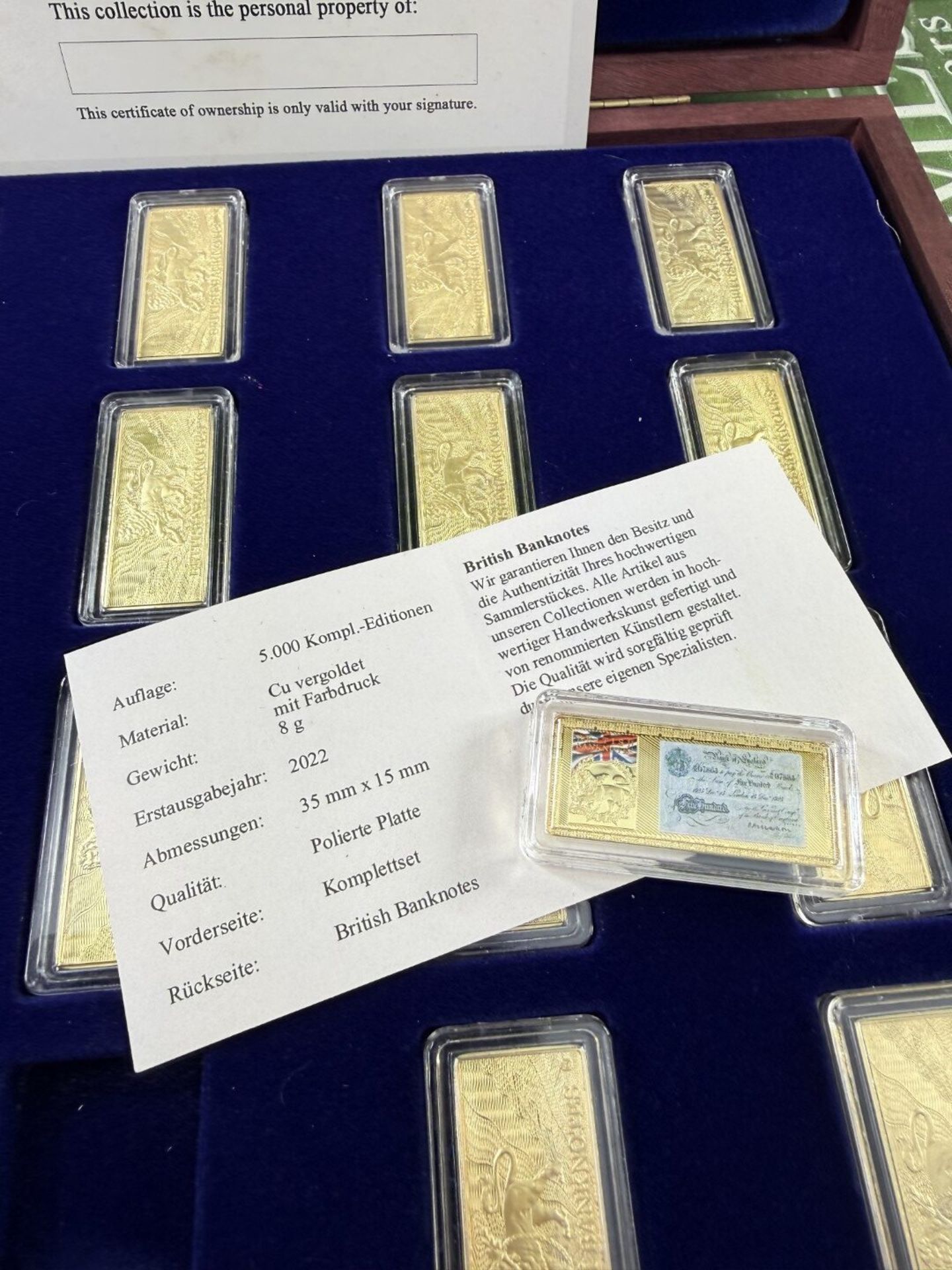 2023 Windsor Mint British Banknote Commemorative?24 K Gold Plated Ingots - Image 5 of 8