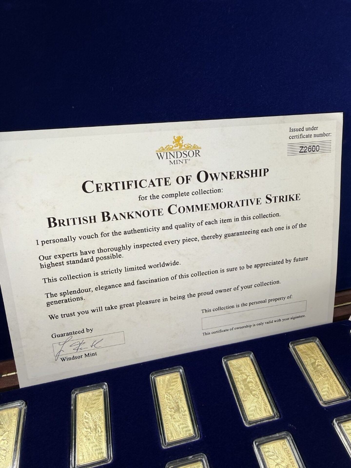 2023 Windsor Mint British Banknote Commemorative?24 K Gold Plated Ingots - Image 3 of 8