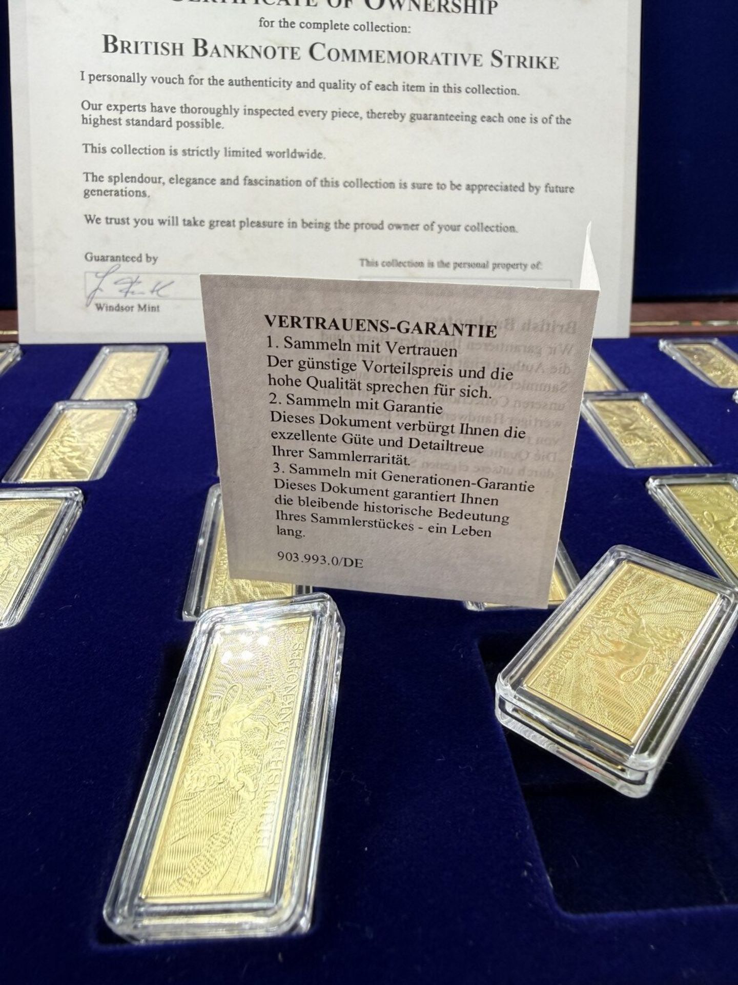 2023 Windsor Mint British Banknote Commemorative?24 K Gold Plated Ingots - Image 6 of 8
