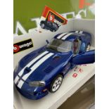 Burago 1:18 Scale 90`s Super Car Collection Dodge Viper GTS Coupe 1996