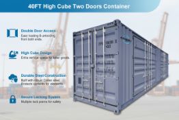 Unused High Cube Two Doors Container 40FT with Logo (Location: North Highlands, CA)