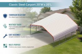 Unused Steel Carport M2020 (Location: Alvarado, TX)