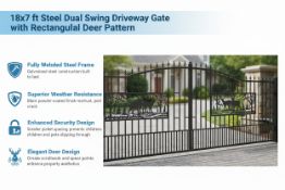Unused iron gate 18ft Deer in rectangular figure (Location: Elkton, MD)