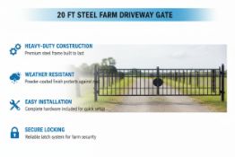 Unused Farm Metal Driveway Gate 20'. (Location: Elkton, MD)