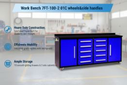 Unused Work Bench 7FT-10D-2 01C wheels&side handles (Location: North Highlands, CA)