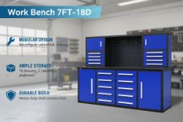 Unused Work Bench 7FT-18D - blue (Location: North Highlands, CA)