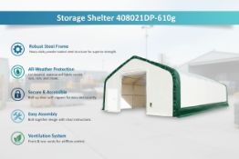 Unused Storage Shelter 408021DP-610g, Peak, 8FT Arch space. (Location: North Highlands, CA)