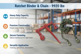 Unused 1 Box (qty 5)Ratchet binder and (qty 10)chain 9200 lbs (Location: North Highlands, CA)