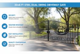 Unused Iron Gate 20' - Deer & Palm (Deer Decor) (Location: Elkton, MD)