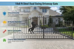 Unused 18ft Iron Gate, Artwork horse in the Middle (Location: Elkton, MD)