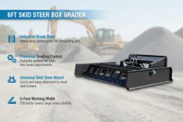Unused 6FT Skid Steer Box Grader (Location: Alvarado, TX)