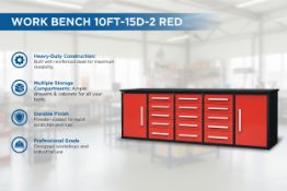 Unused Work Bench. 10FT-15D-2 Red (Location: Elkton, MD)
