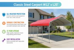 Unused Steel CarportM1220 (Location: Elkton, MD)