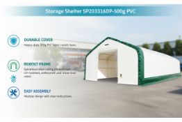 Unused Storage Shelter SP203316DP-500g PVC (Location: North Highlands, CA)