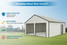 Unused Douxbebe Metal Shed 23x22FT (Location: Alvarado, TX)