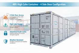 Unused High Cube Four Multi Doors Container 40FT with Logo Grey (Location: Alvarado, TX)