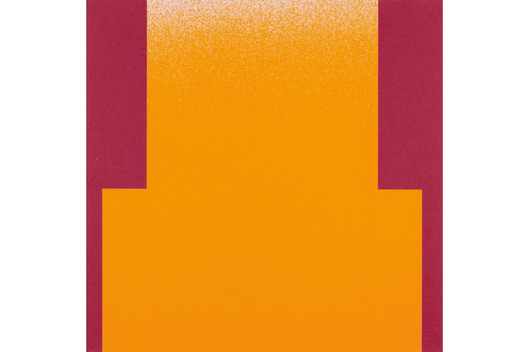 Rupprecht Geiger o.T. (Bordeaux-Neon-Orange). 1981.