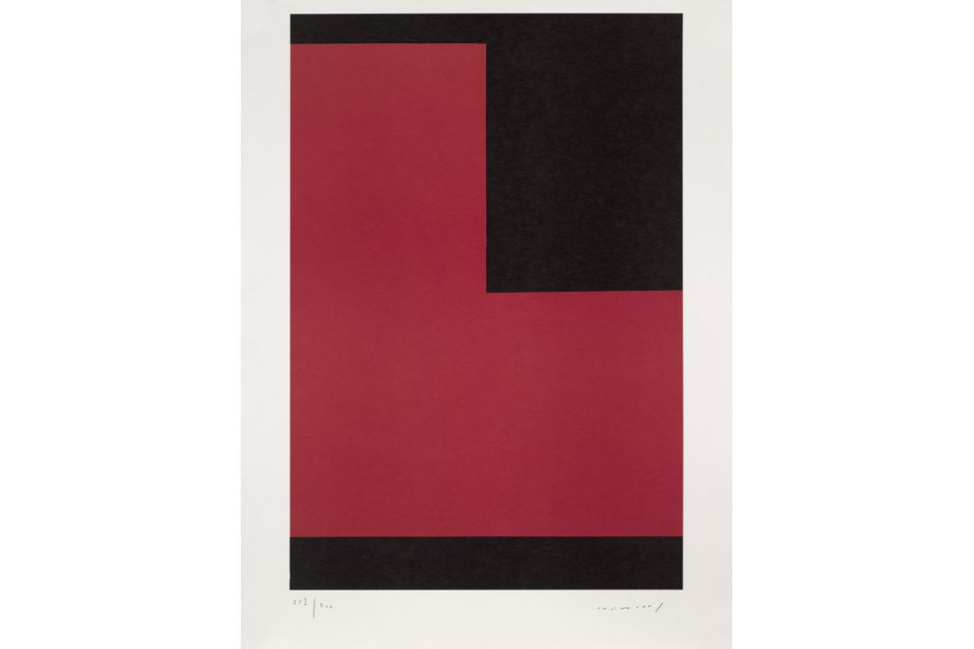 Aurélie Nemours Angle noir polychrome terre. 1991.