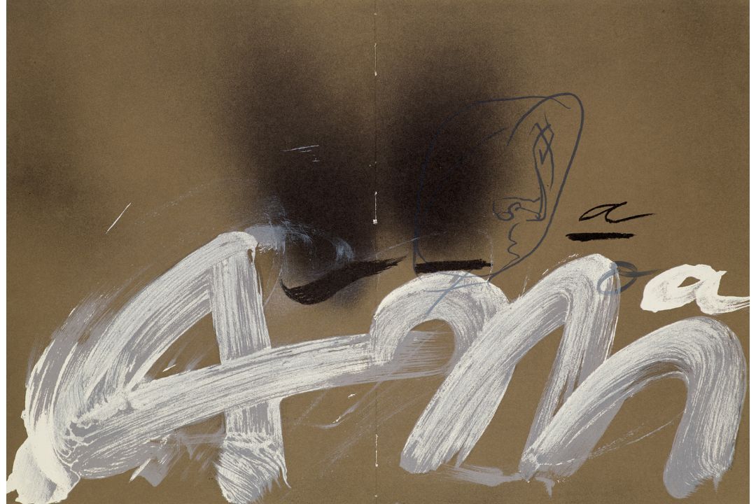 Antoni Tàpies o.T. (A.M.), 1982. Original-Farblithographie auf Velin de Lana.