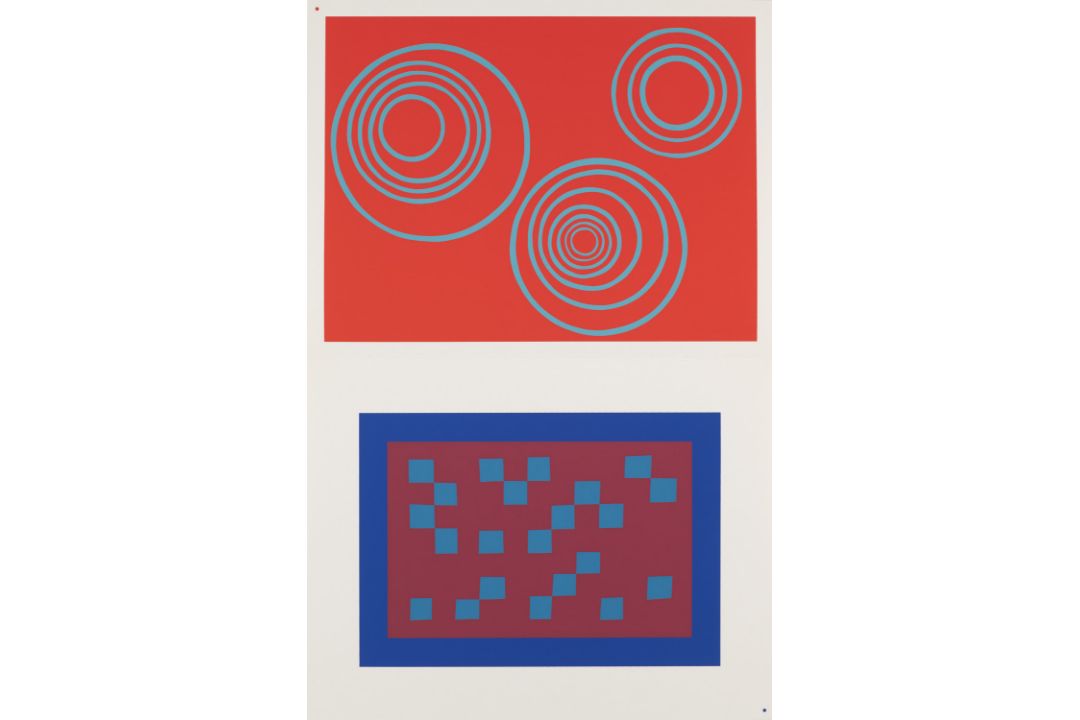 Josef Albers 2 Farbserigraphien. Aus: Interaction of Color (Die Wechselbeziehungen