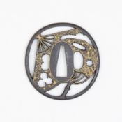 19th Century Japanese Tsuba with a Fan design, NBTHK Hozon