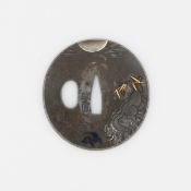 19th Century Tsuba depicting Inari Fox, Signed Masayuki