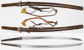 Katana Mumei with Military Leather Koshirae
