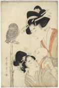 Utamaro I Kitagawa, Mother and Child with an Owl, Bijin-ga