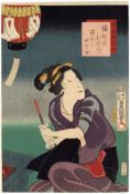 Toyokuni III Utagawa, Actor Sawamura Tanosuke III, Onnagata