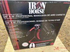 NEW IRON HORSE AUTO RETRACTING HOSE REEL AND 3/8