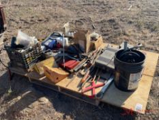 CONTENTS OF PALLET; VARIOUS HAND TOOLS, VEHICLE & EQUIPMENT MAINTENANCE PARTS