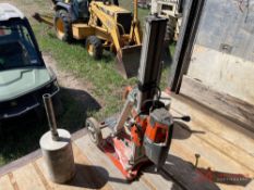 HUSQVARNADM400 CORE DRILL MOUNTED ON A DS 500 DRILL STAND