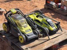 (2) RYOBI BATTERY POWERED PUSH MOWERS