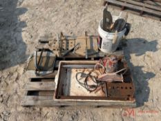 CONTENTS OF PALLET ELECTRIC TILE SAW, AND VARIOUS TROWELS