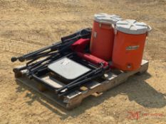CONTENTS OF PALLET FOLDING LAWN CHAIRS, WATER COOLERS
