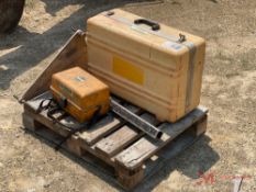 CONTENTS OF PALLET; LASER PIPE ALIGNER W/CASE, TOPCON AUTOMATIC LEVEL W/CASE
