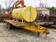 APPOXIMATELY 2,000 GALLON FUEL TANK W/ FILL-RITE20 GPM 12V PUMPMOUNTED ON FERREE 3 AXLE TRAILER