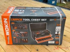(1) NEW WOKININDUSTRIAL 132 PC TOOL CHEST SET