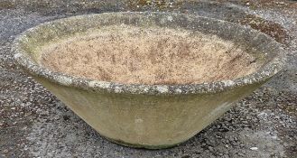 Reconstituted stone conical planter, H 31cm x W 90cm