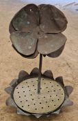 Copper water feature in the form of a flower, H 80cm x W 60cm