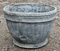 Georgian lead planter with darted rim, H 23cm x W 33cm