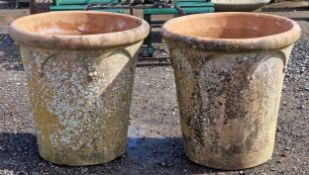 Two large Italian terracotta planters with Gothic arch detail, H 62cm x W 60cm (2)