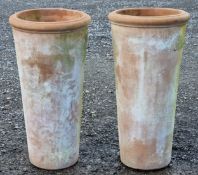 Pair of Italian terracotta tapered planters, H 80cm x W 40cm (2)