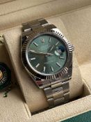 ROLEX DATEJUST *41MM MINT GREEN DIAL* (DECEMBER 2025 - NEW & UNWORN) 18CT WHITE GOLD & OYSTER STEEL
