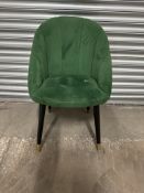 7 x Unbranded Velvet Feel Green Tub Chairs