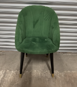 7 x Unbranded Velvet Feel Green Tub Chairs