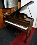 George Rogers & Sons Model 1800 Baby Grand Piano in Flame Mahogany Cabinet
