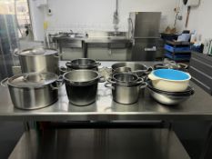 Various Commercial Pots, Mixing Bowls & Pans