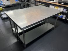2 x Stainless Steel Preparation Tables with Undershelf