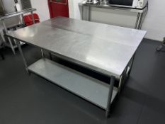 2 x Stainless Steel Preparation Tables with Undershelf